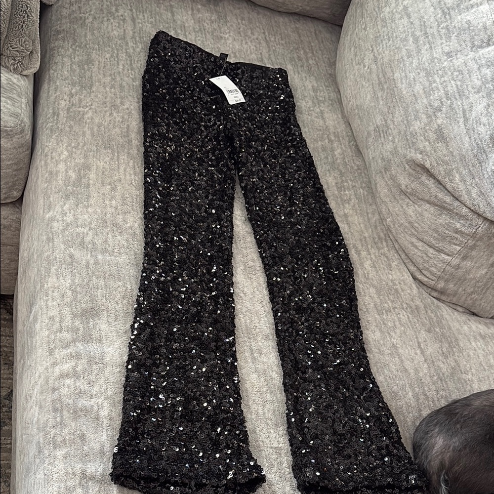 Forever 21 Shimmering Black Sequin Trousers